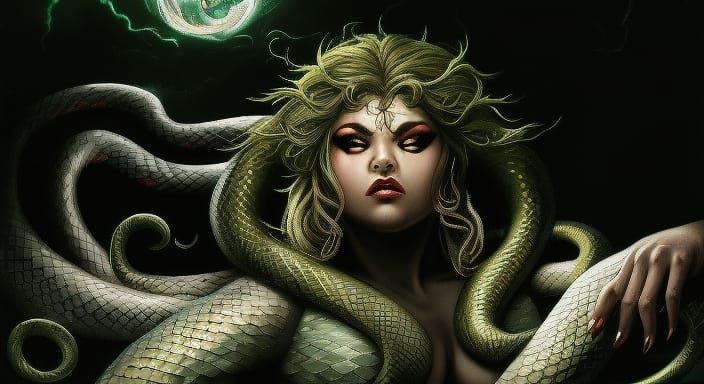 Sensuous Snake Goddess in Jrpg Digital Art
