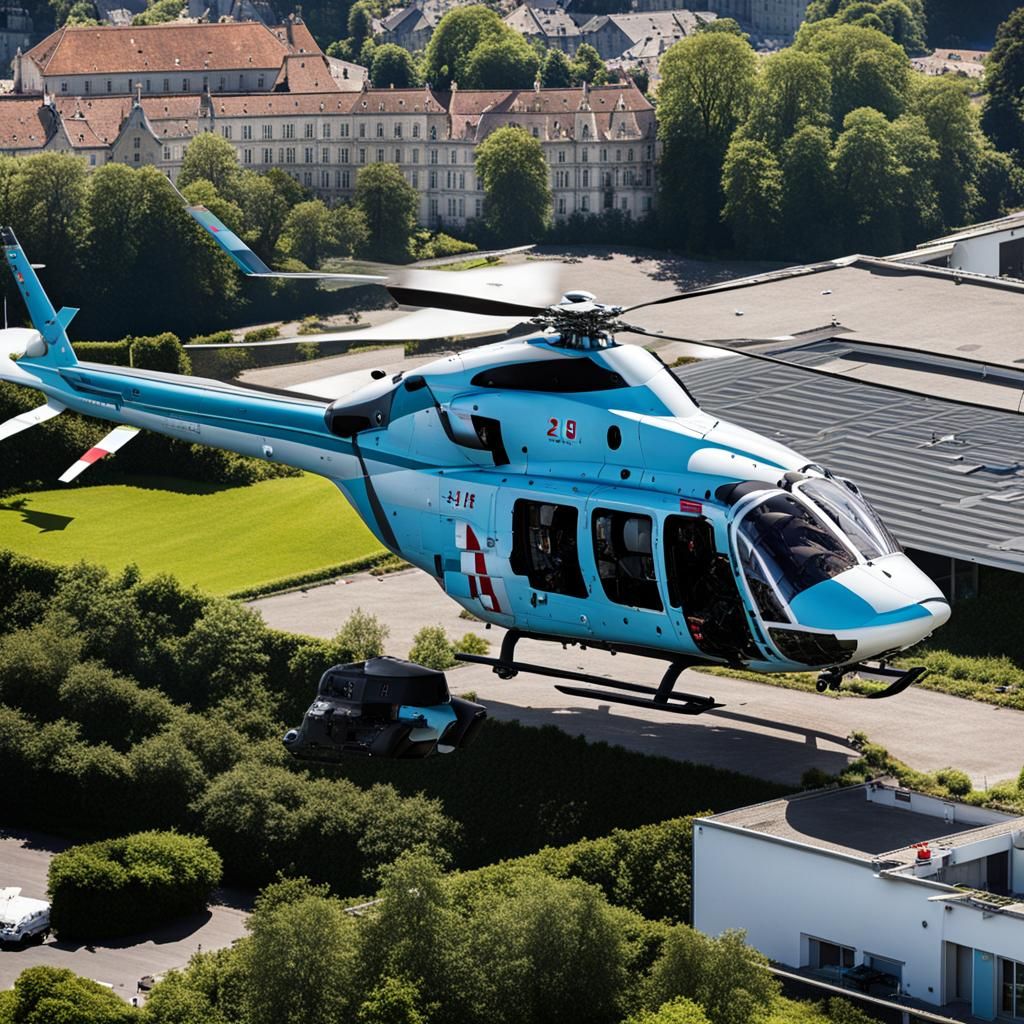 Helicopter Crash on Hospital Roof Digital Photo