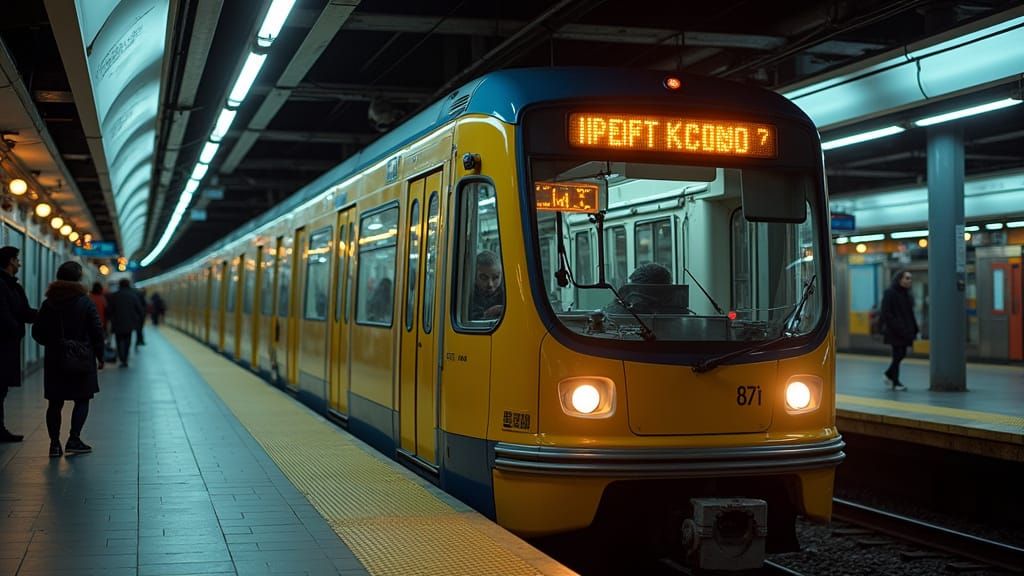Moebius Style Futuristic Subway Station