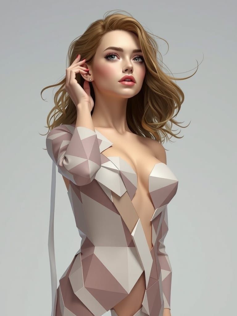 Woman Sculpture from Four-Dimensional Geometry