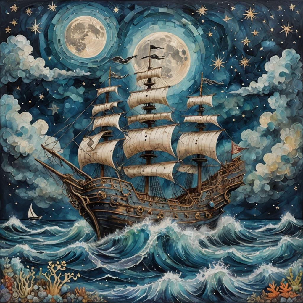 ship in the middle of the sea