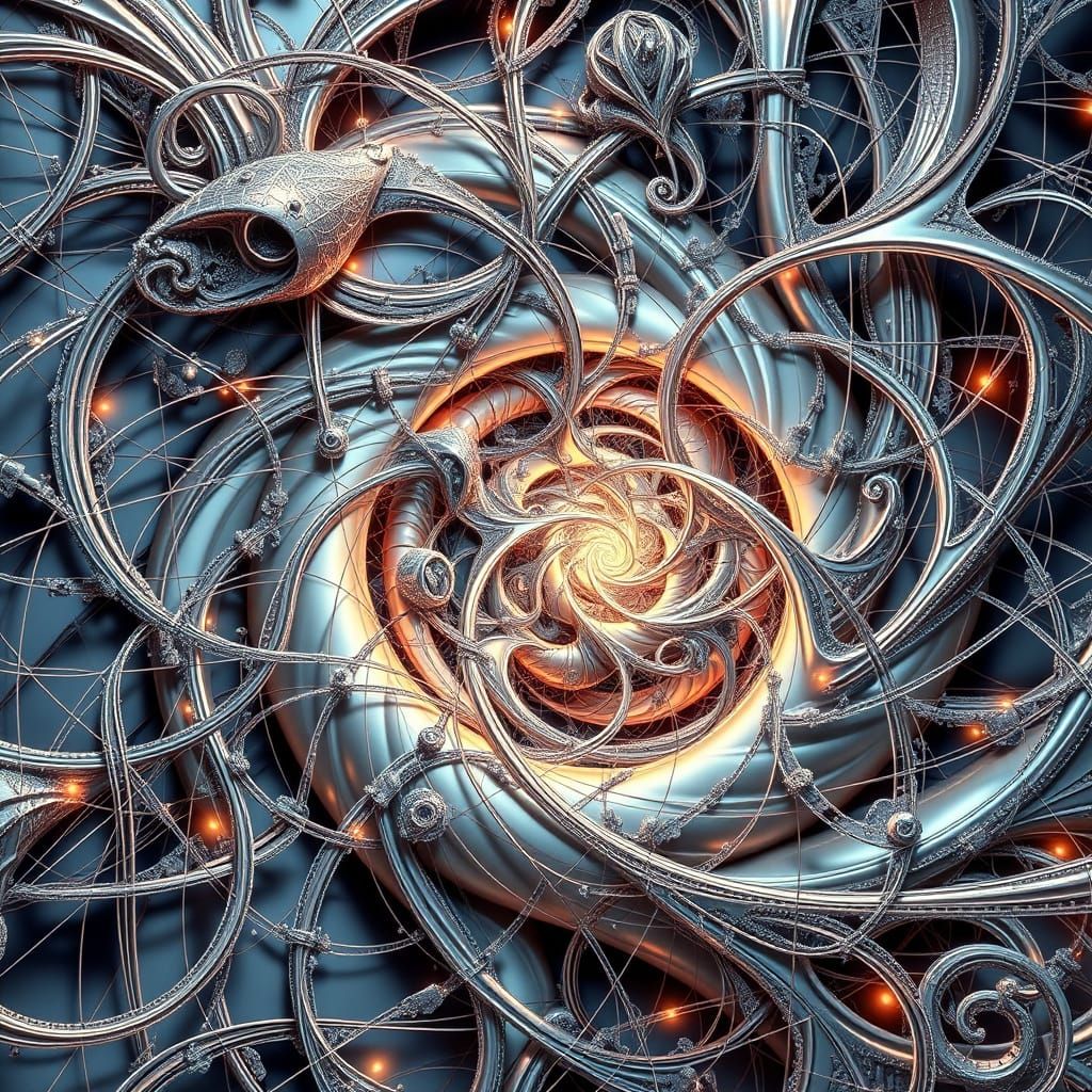 Abstract Complexity with Fractals and Swirling Patterns