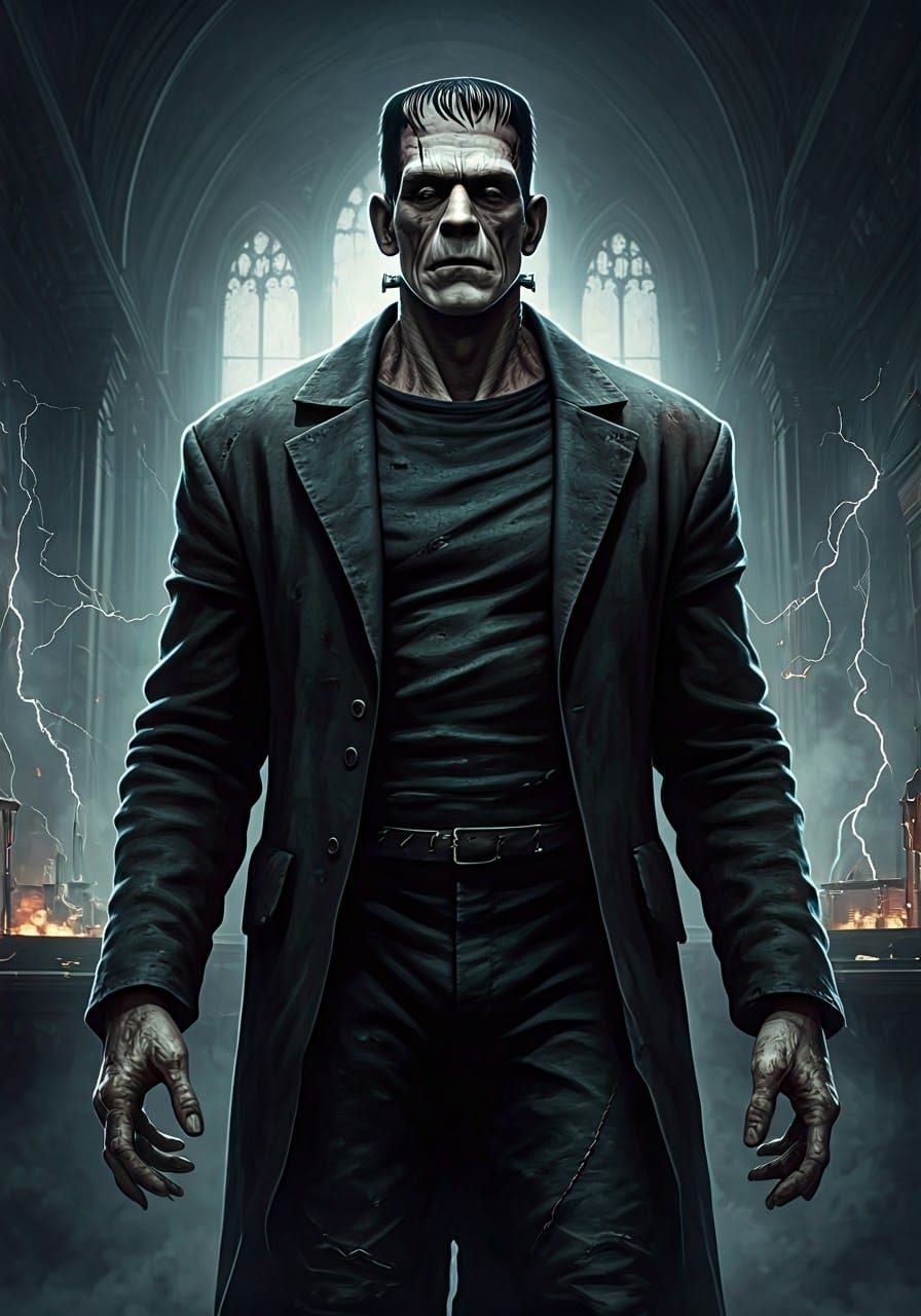 Frankenstein's Monster in Gothic Laboratory