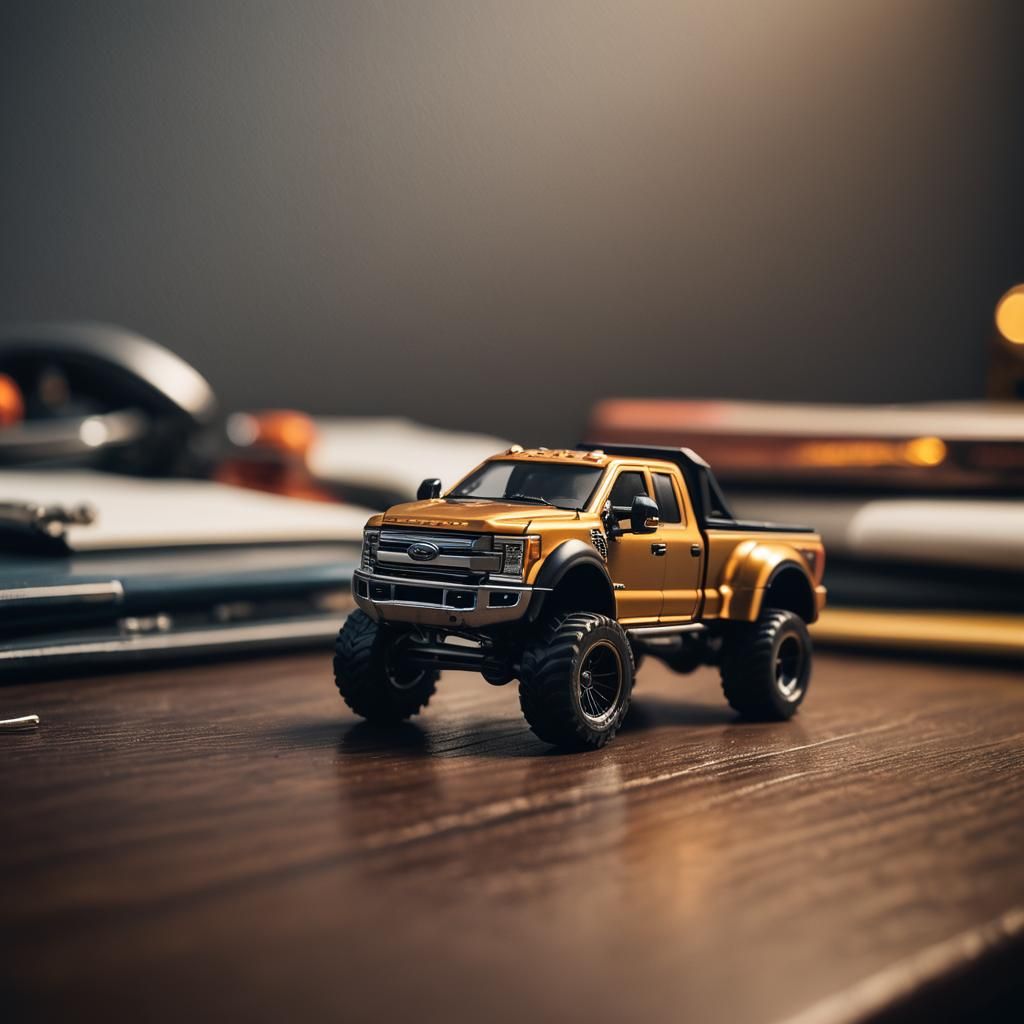 Custom Hot Wheels F-450 Pickup Truck Film Still