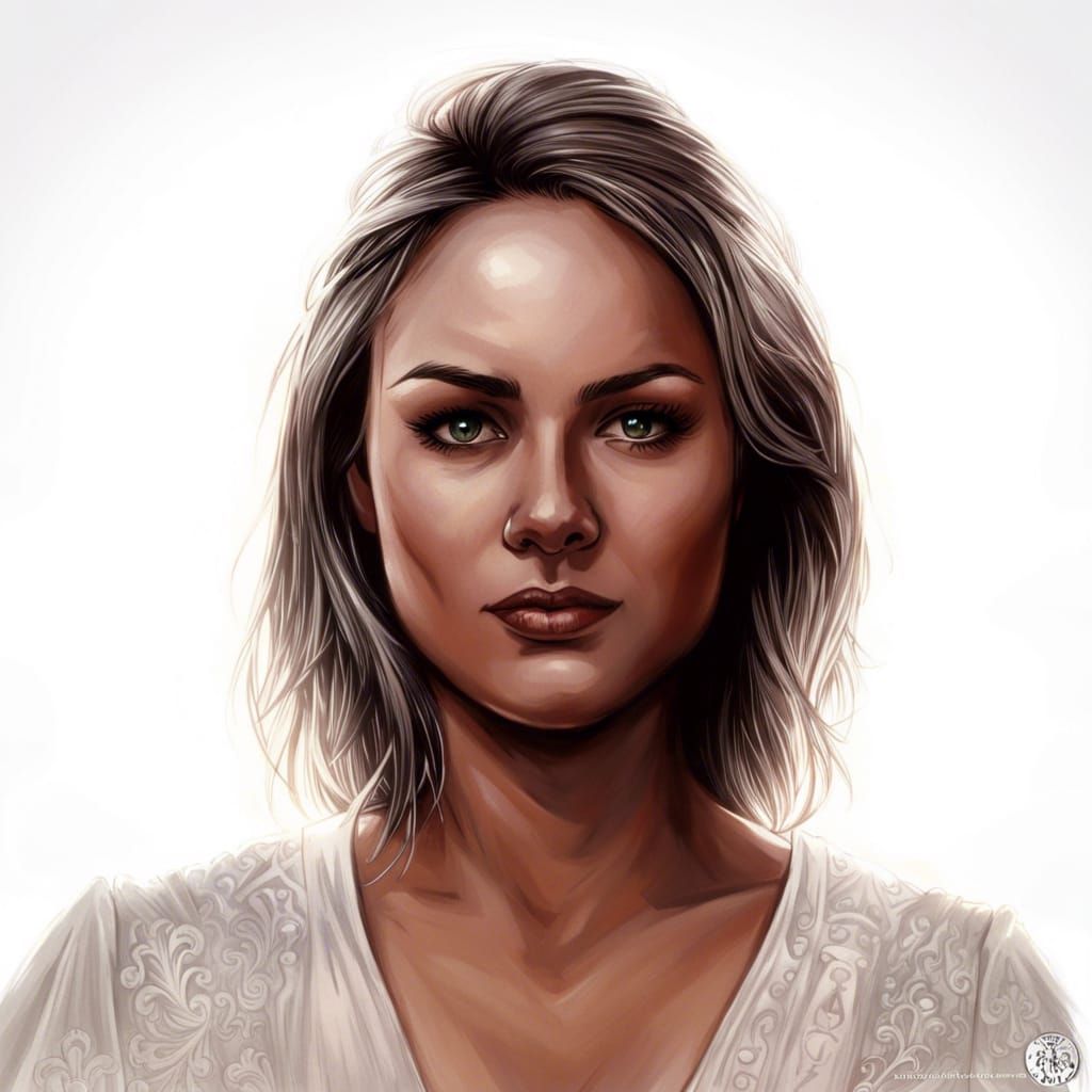 Medieval Queen Portrait in Comic Book Style