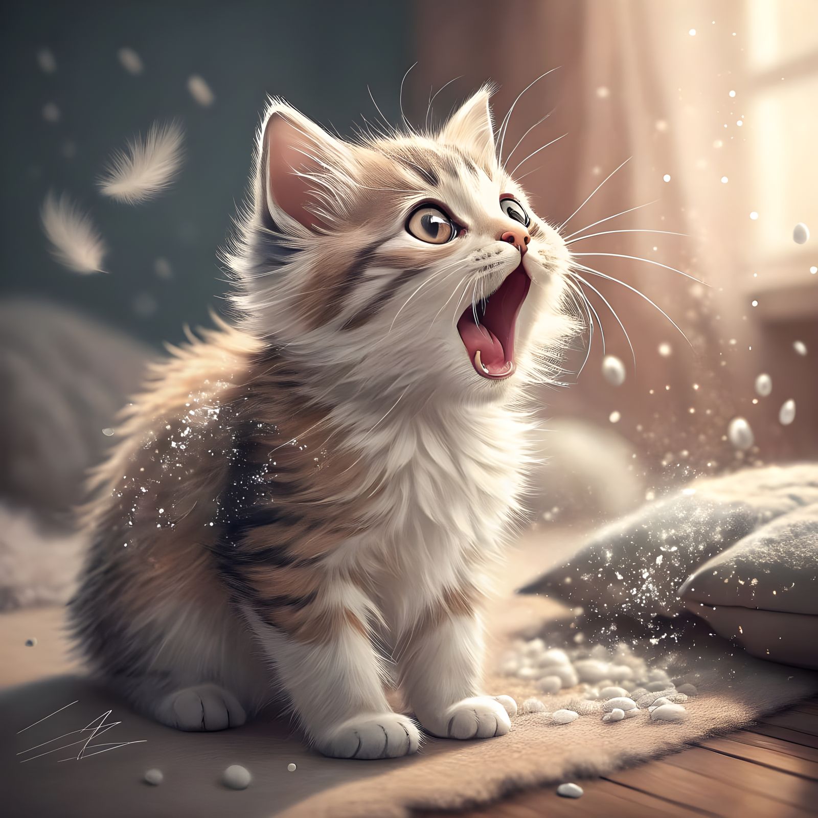 Furry Feline Sneeze Moment