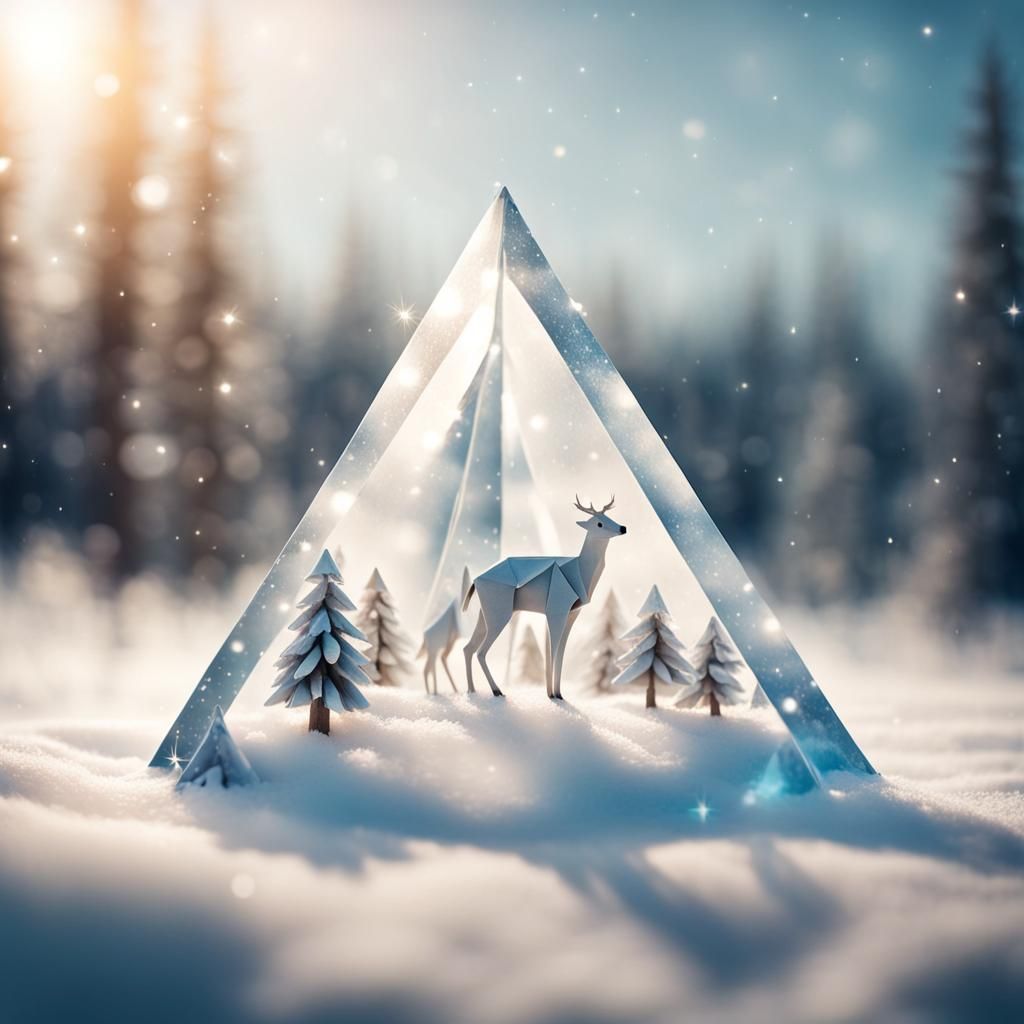 Crystal Tree with Stars and Origami Animals