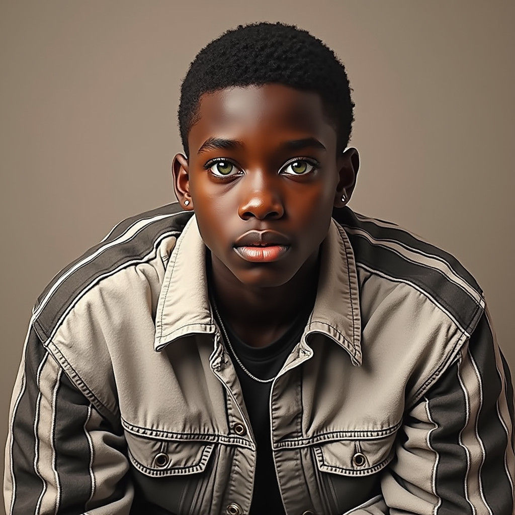 African Boy Portrait in Dramatic Lighting