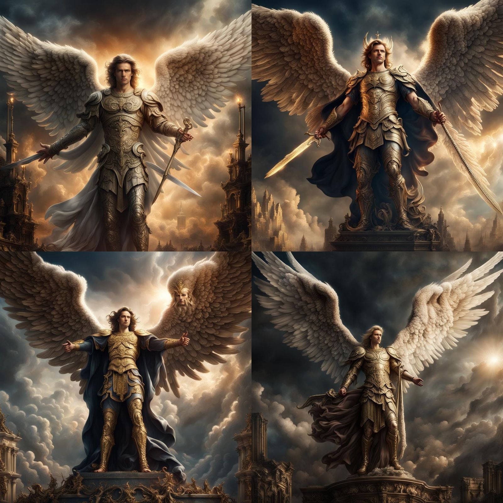 Archangel Michael Casting Lucifer: Epic Digital Painting