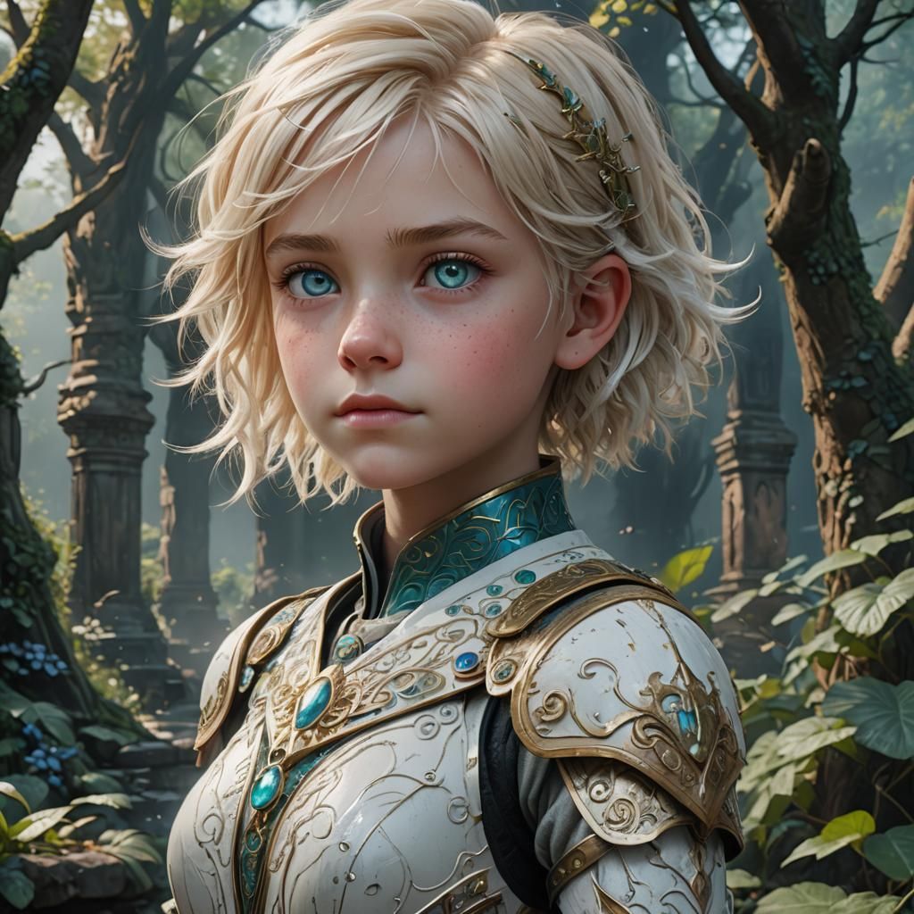 Detailed Matte Painting of a Blond Girl