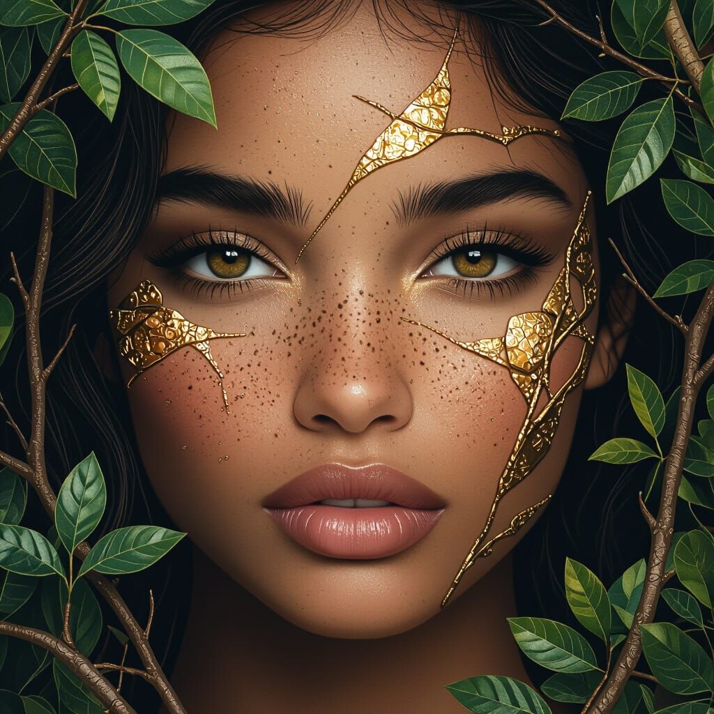 Surreal Portrait with Natural Elements