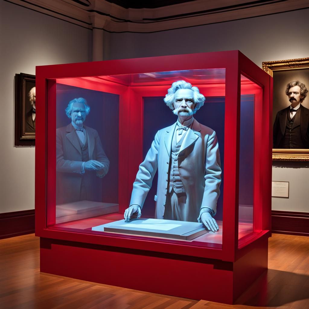Holographic Mark Twain Exhibit in Museum Setting