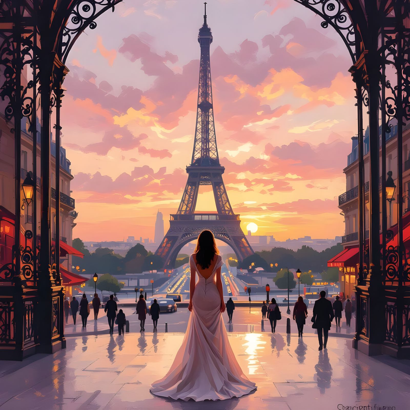 Eiffel Tower Sunset: A Parisian Masterpiece