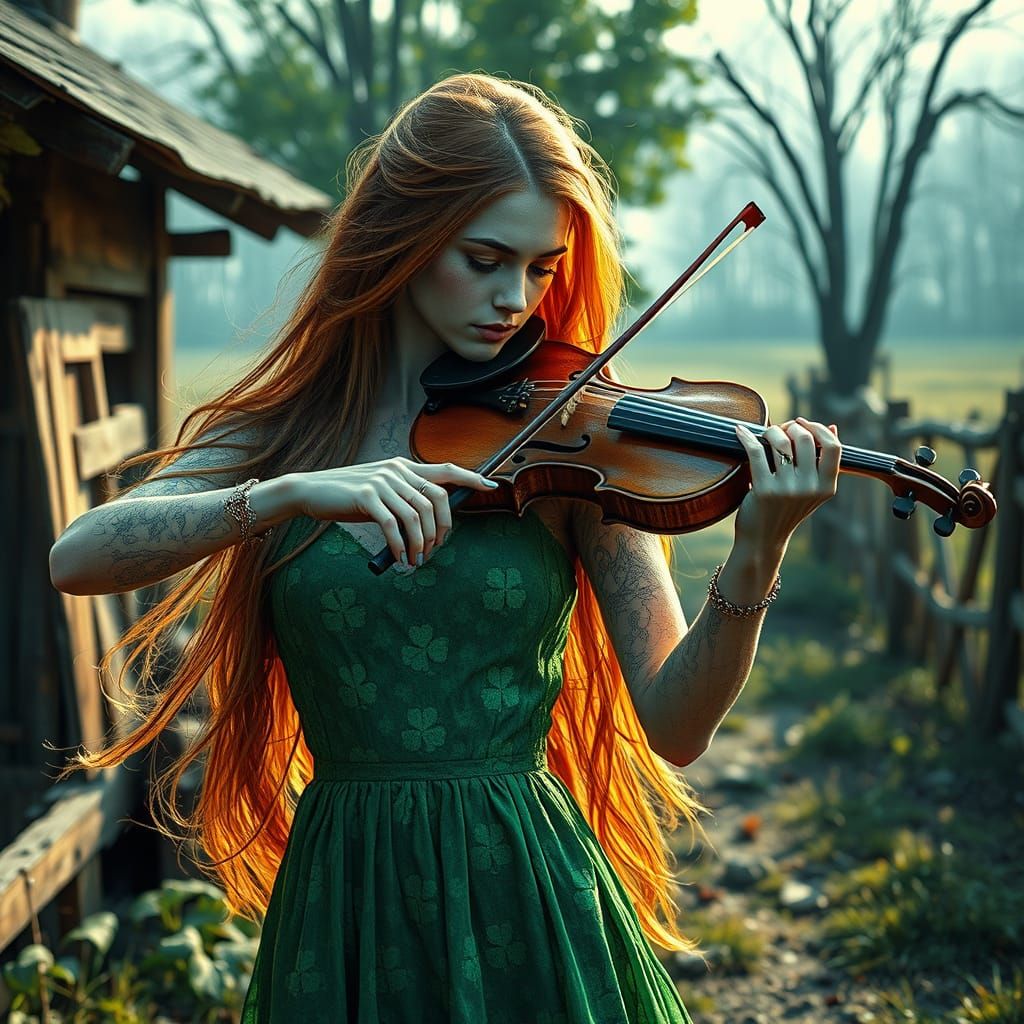 Young Irish Woman in Dystopian Elegance