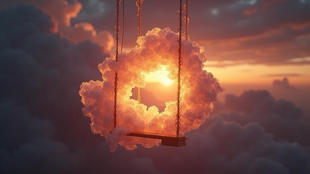 Transparent Cloud Swing in Art Nouveau Style