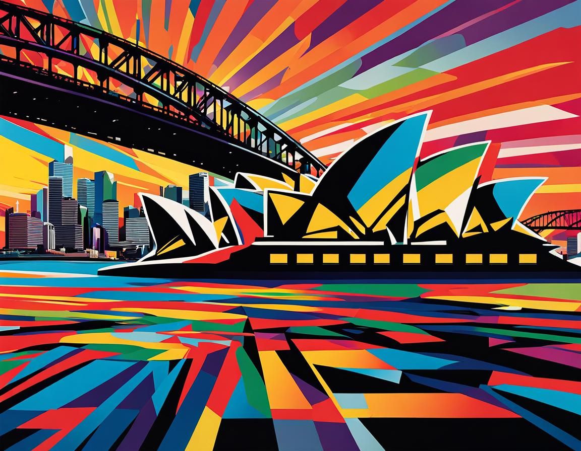 Sydney Opera House: Colorful Screen Print Art