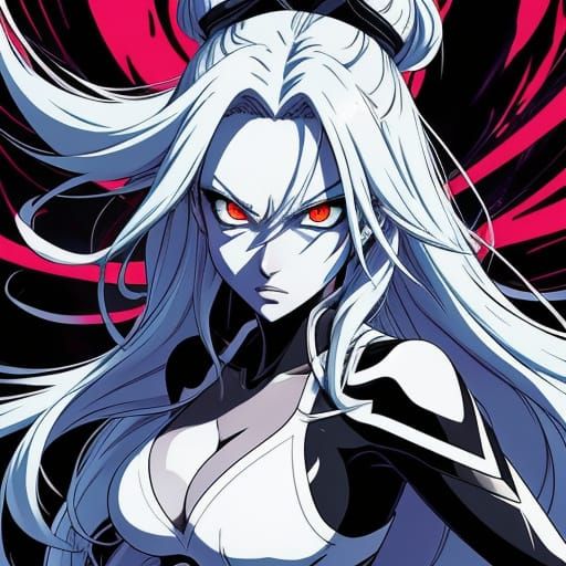 Anime Character Portrait with Intense Glowing Eyes