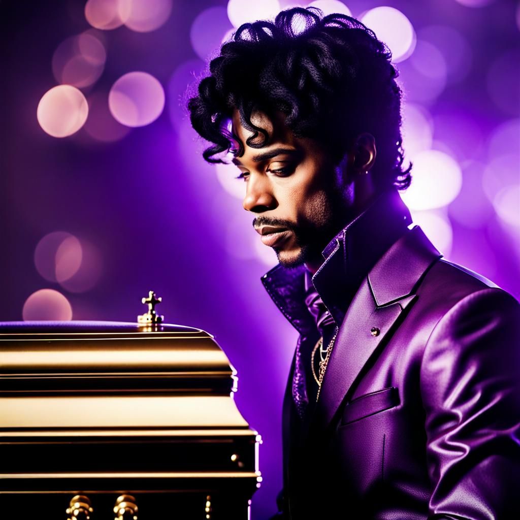 Double Exposure: Prince in Purple With Casket
