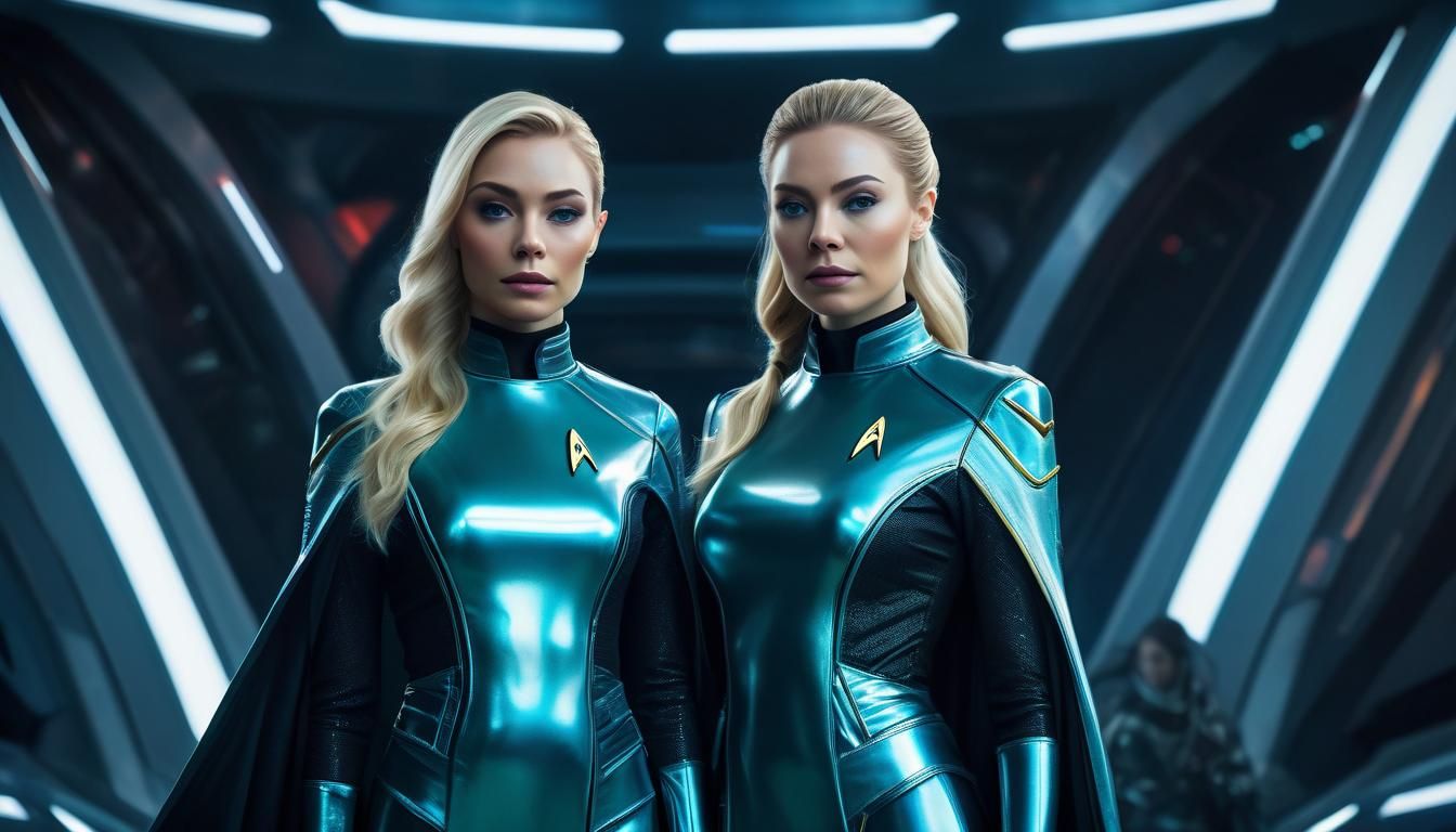 Sci-Fi Women in Star Trek Uniforms: Digital Concept Art