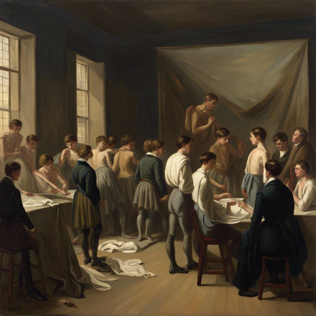 19th Century Art Class with Male Model