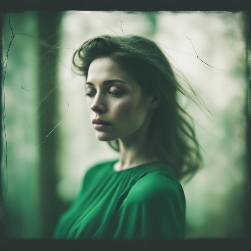 Woman in Dark, Nostalgic Photography Style