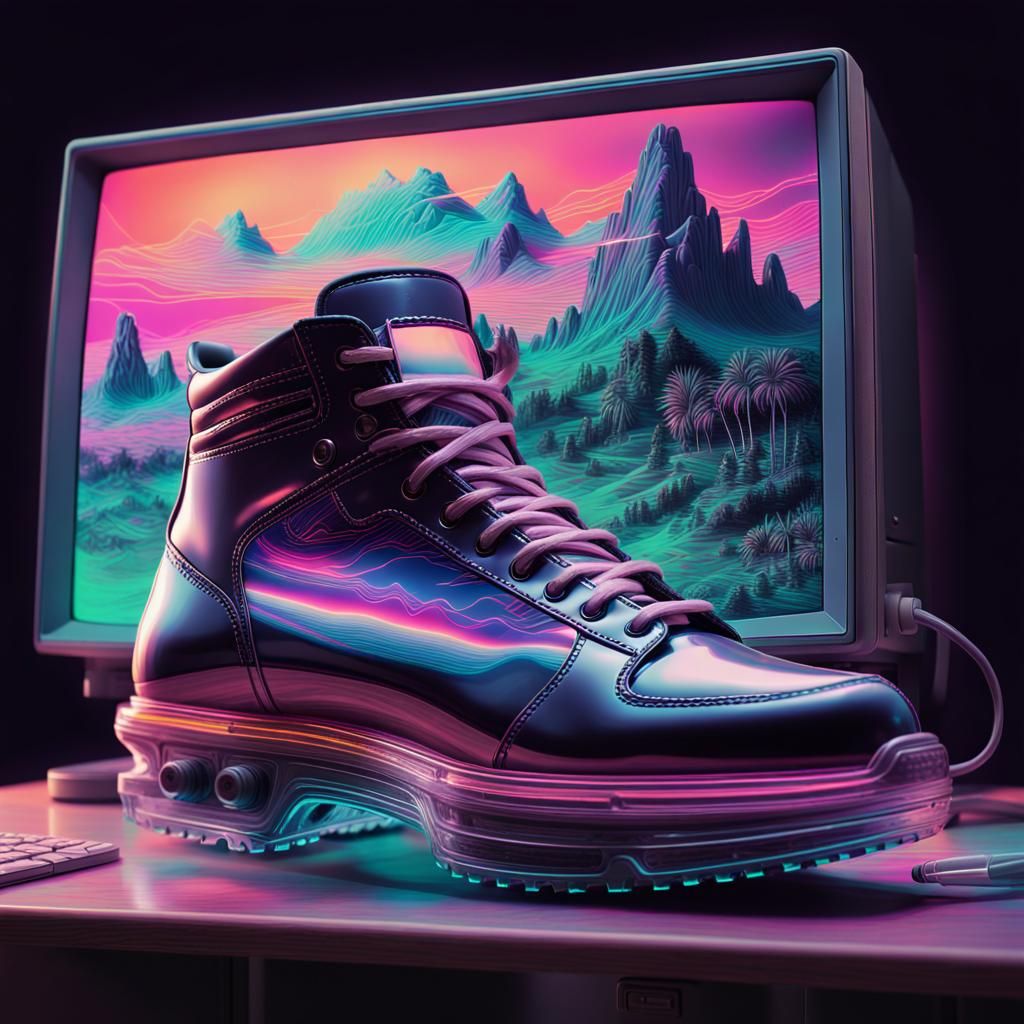Vaporwave Dreamscape in a Glass Shoe