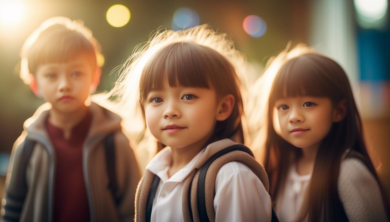 Joyful Kindergarten Scene Captured in Professional Photograp...