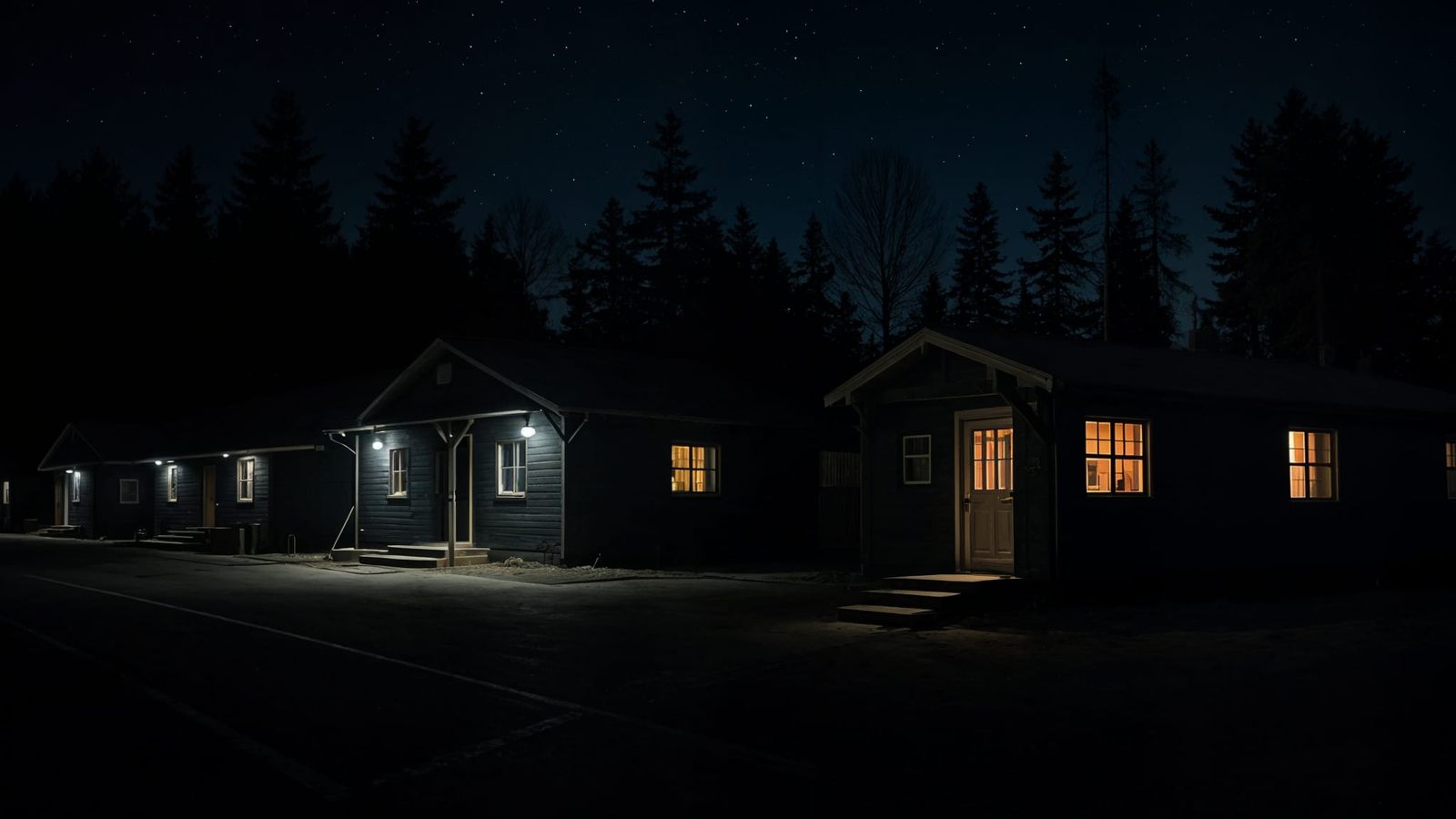 Cozy Night at an Outdoor Military Base