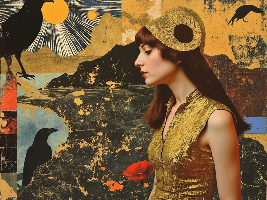 Ecstatic Portrait in Vibrant Vienna Secession Style