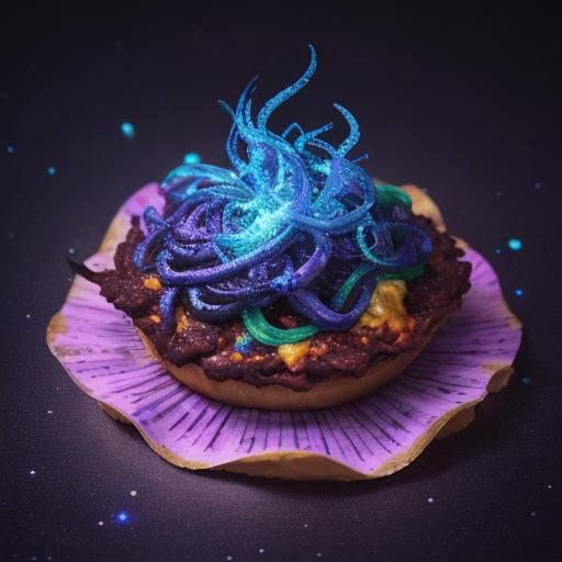Surreal Galactic Taco with Exotic Ingredients