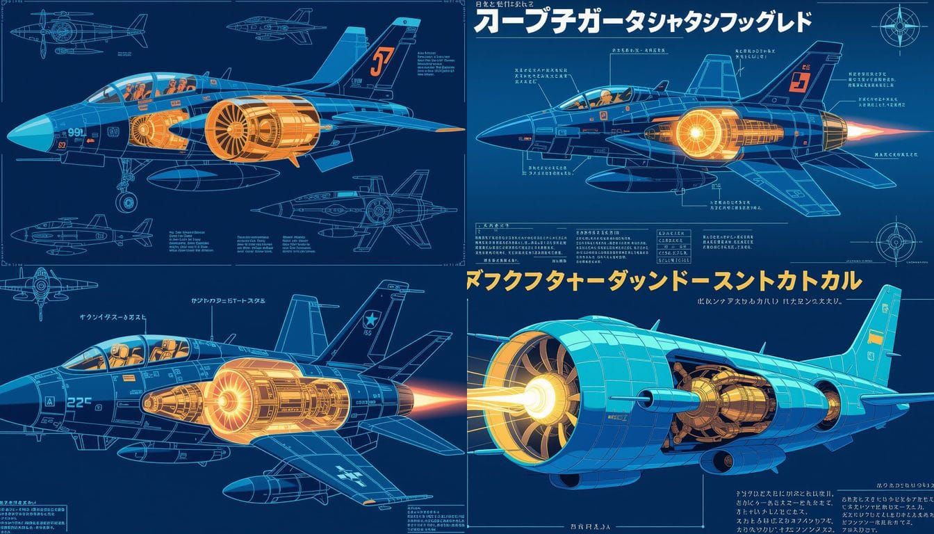 Aircraft Blueprint: Realistic Aviation Meets Anime Mecha