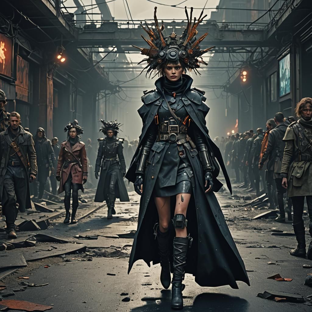 Post-Apocalyptic Avant-Garde Fashion Show in Dark Fantasy St...