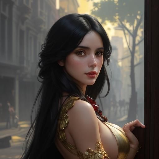 Modern Venezuelan Girl: Oil Portrait in Chiaroscuro