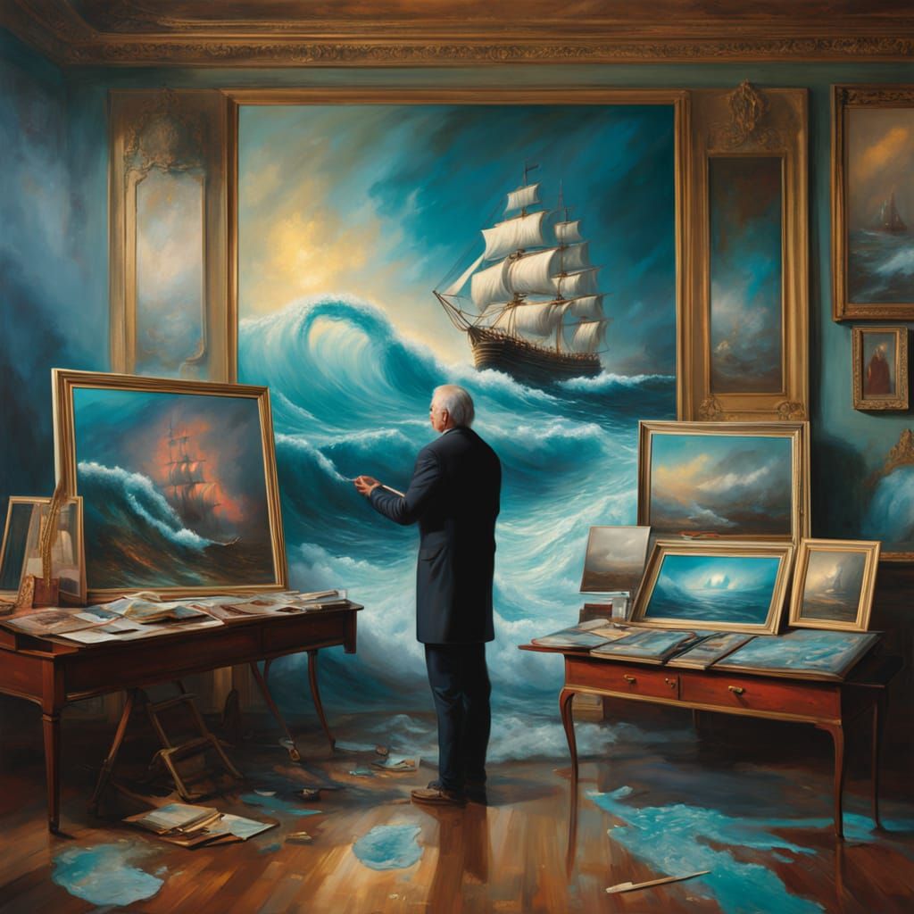 Artist's Studio: Painting of Ship Battling Waves Comes Alive