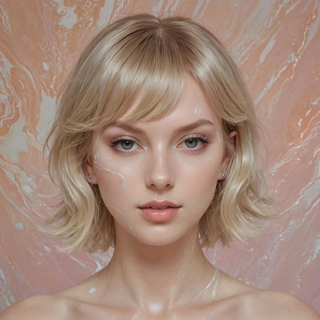 Psychedelic Marble Sculpture in Hyperrealistic Afropunk Styl...