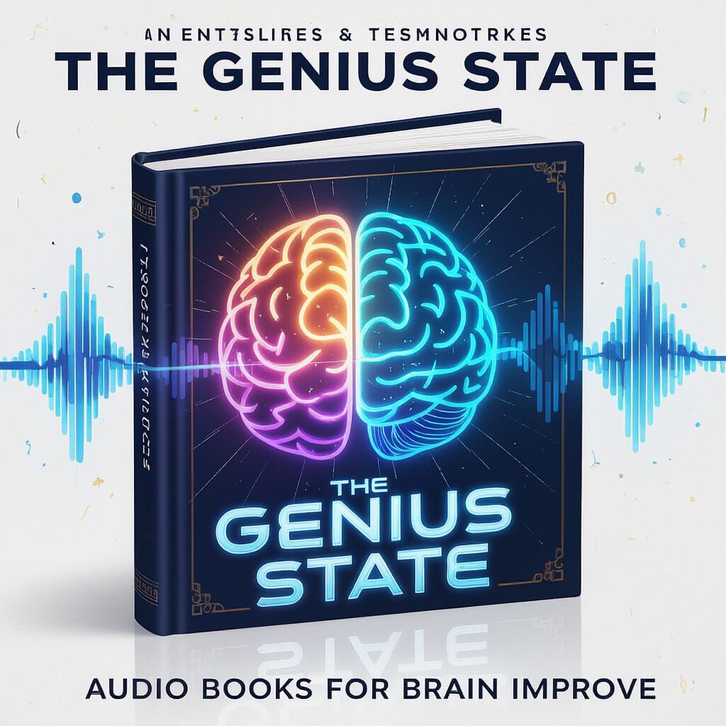 The Genius State Audiobook Cover: Brain Enhancement Design