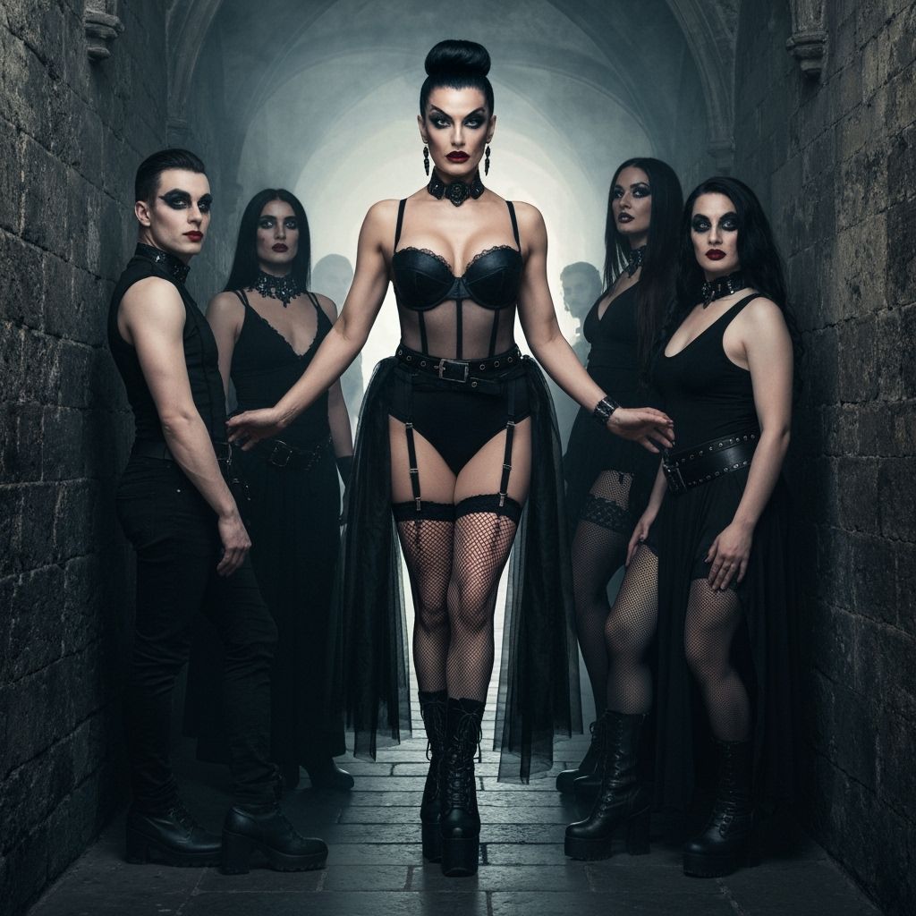 Gothic Cross-Dresser in Smoky Dungeon Atmosphere