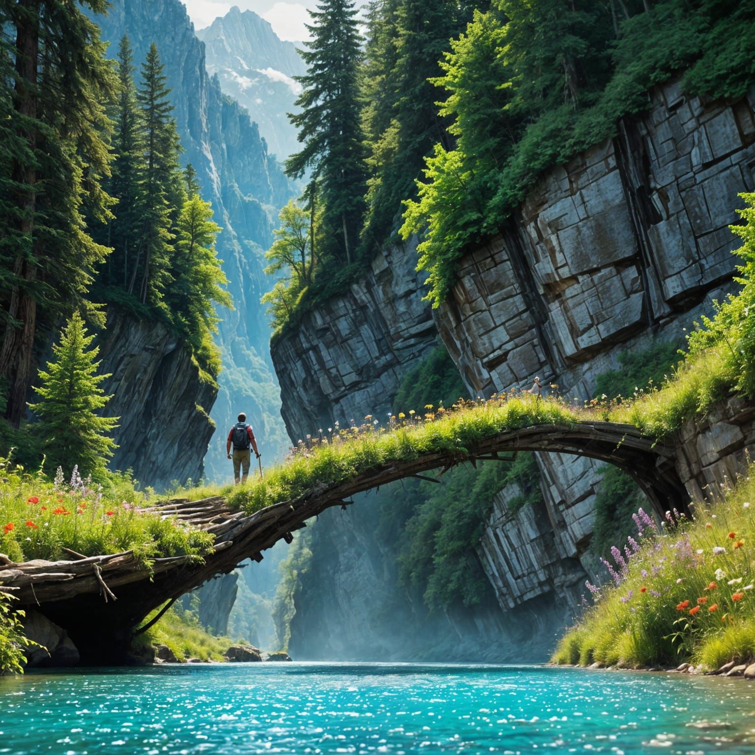 Epic Forest River Landscape in Stunning Digital Matte Painti...