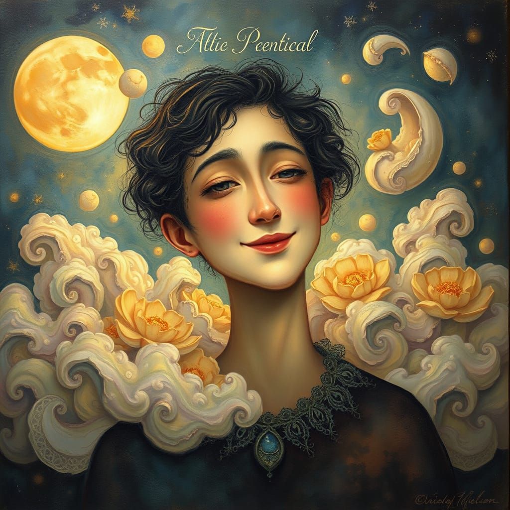 Surrealist Poet in Dreamlike Realm, Inspired by Dali and Cha...