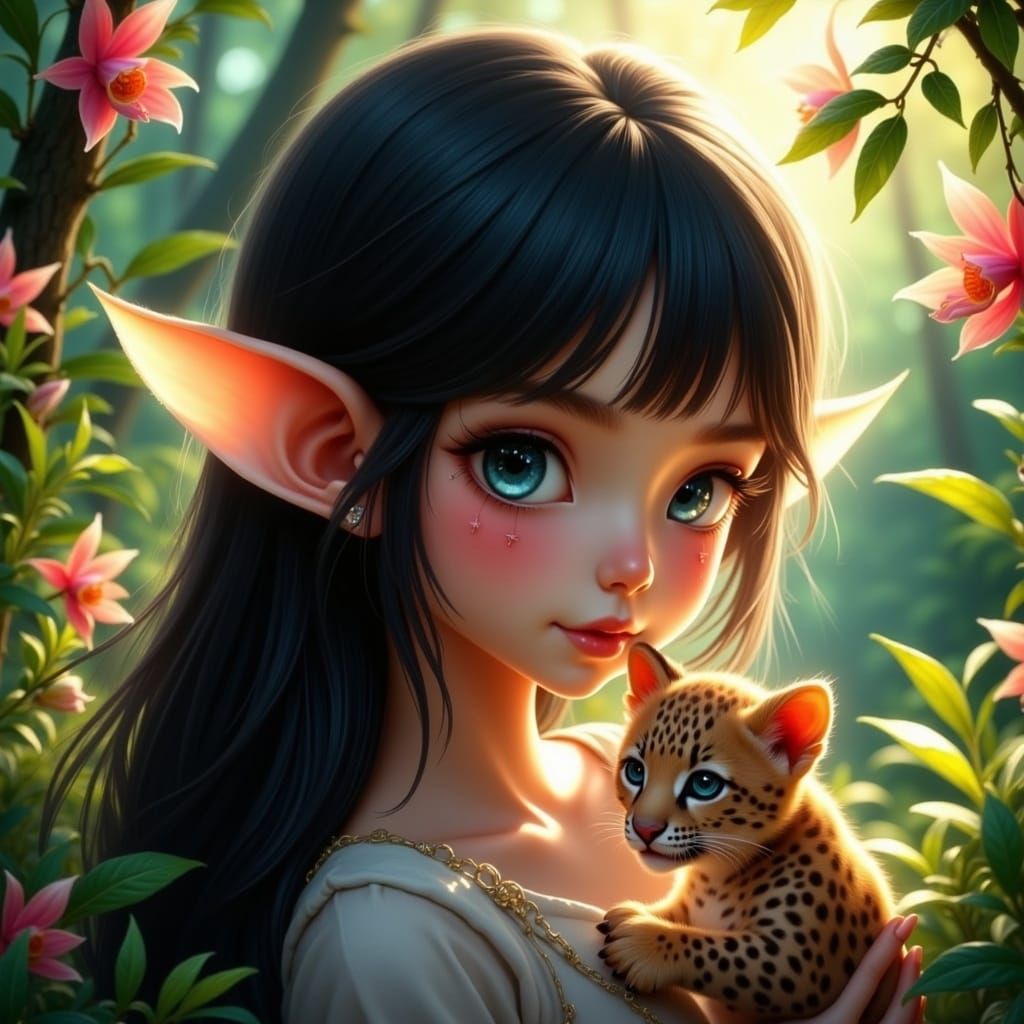 Enchanted Jungle Encounter with a Kawaii Fairy Elf and Her P...
