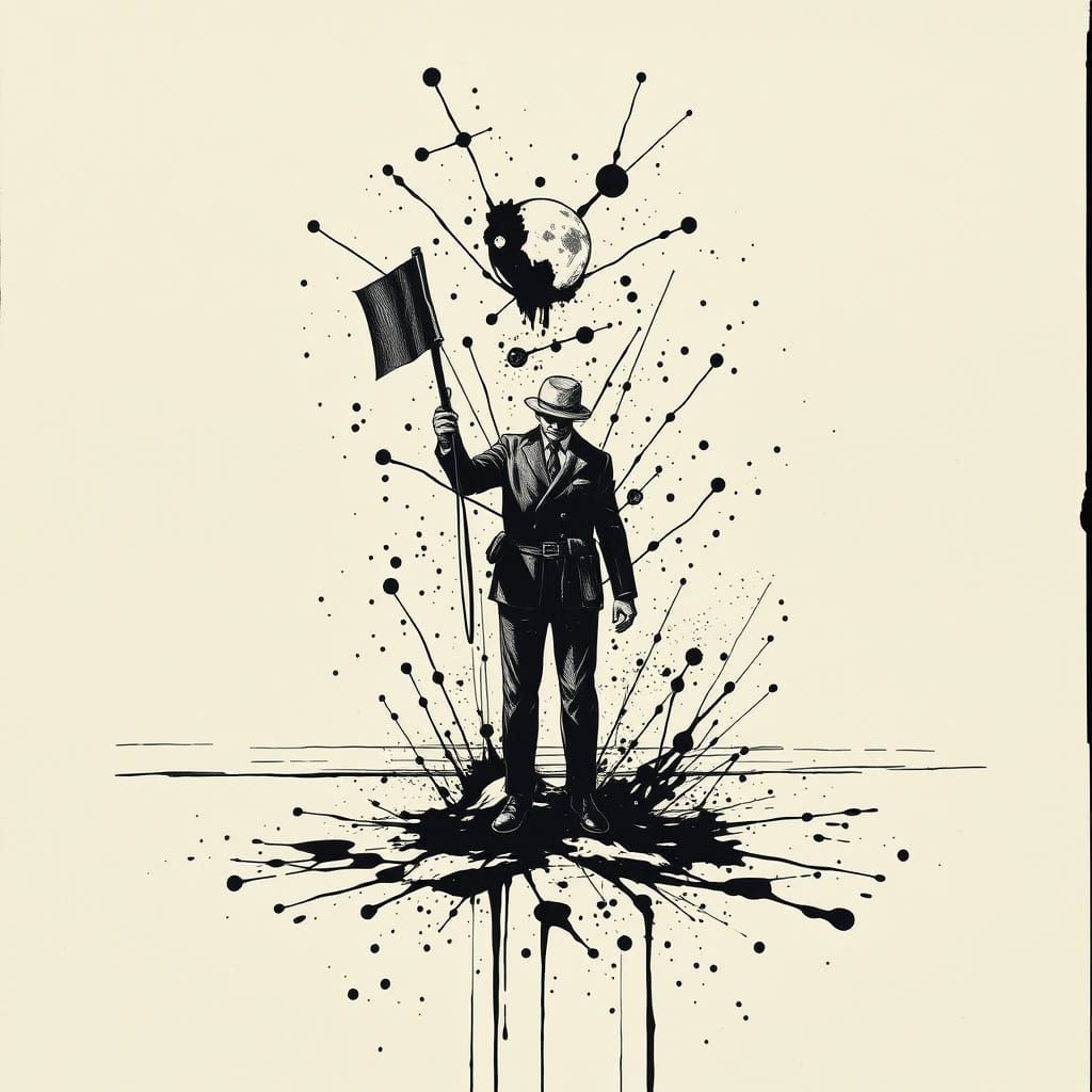 Abstract Ink Splatter Art