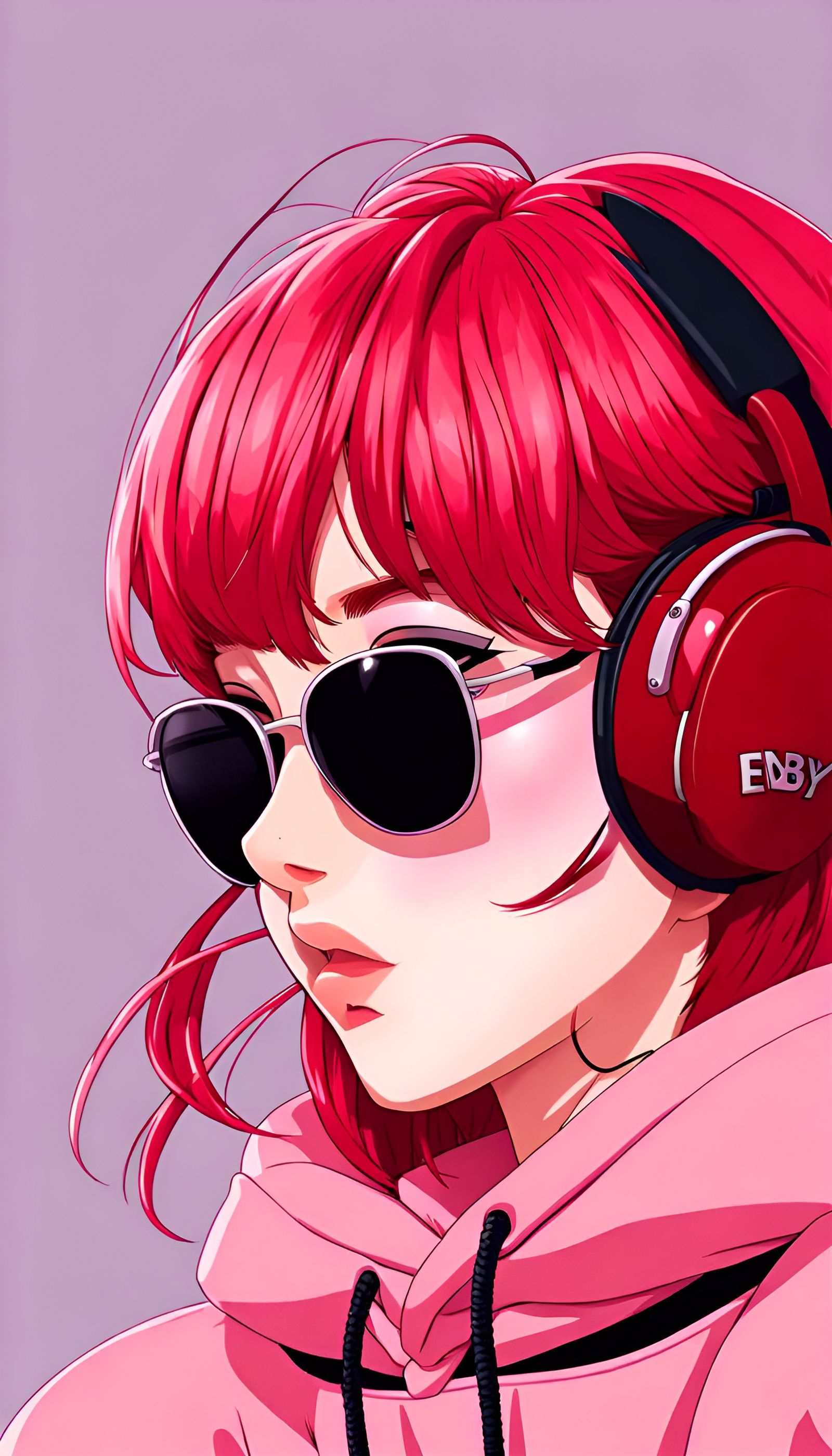 Red Hair Enby in 90's Anime Kawaii Style