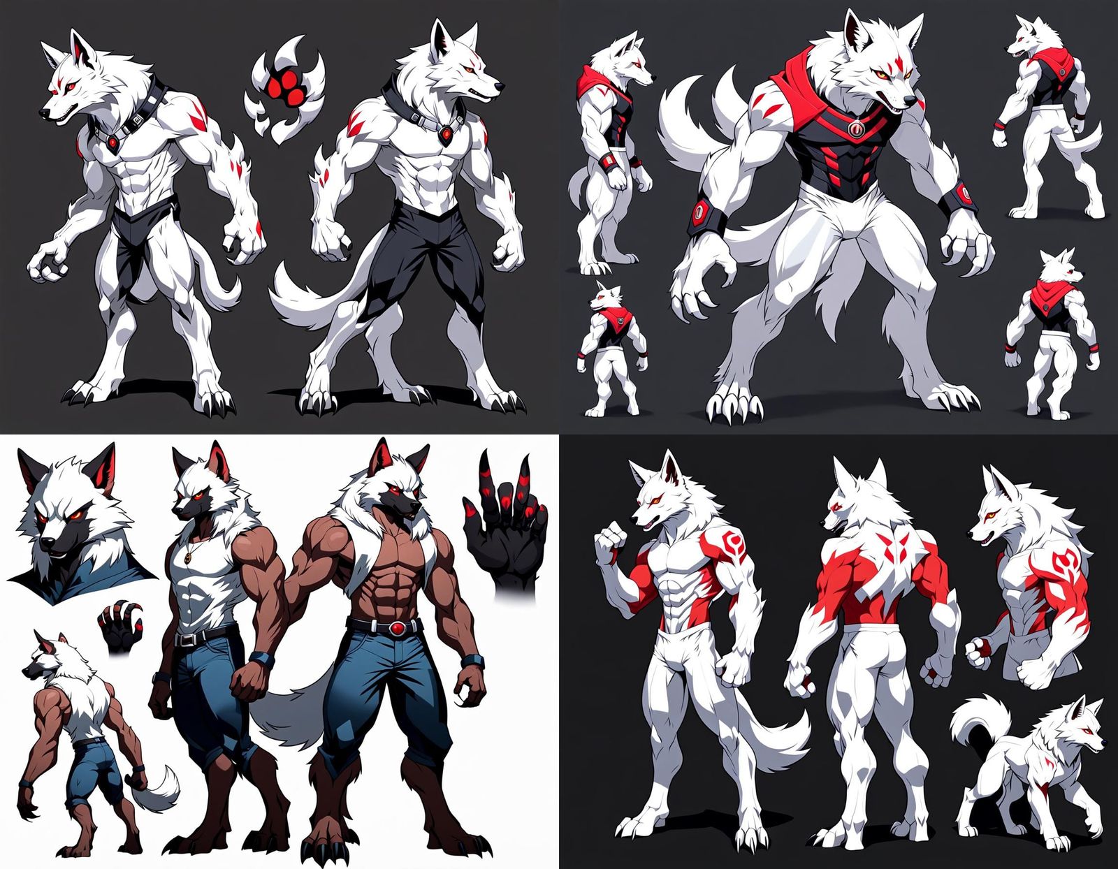 Anime Style Muscular Werewolf Character Design