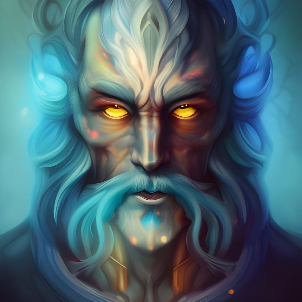 Muscular Wizard Portrait in Fantasycore Style