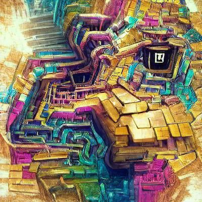 Intricate Bismuth Crystal Maze Fantasy Art