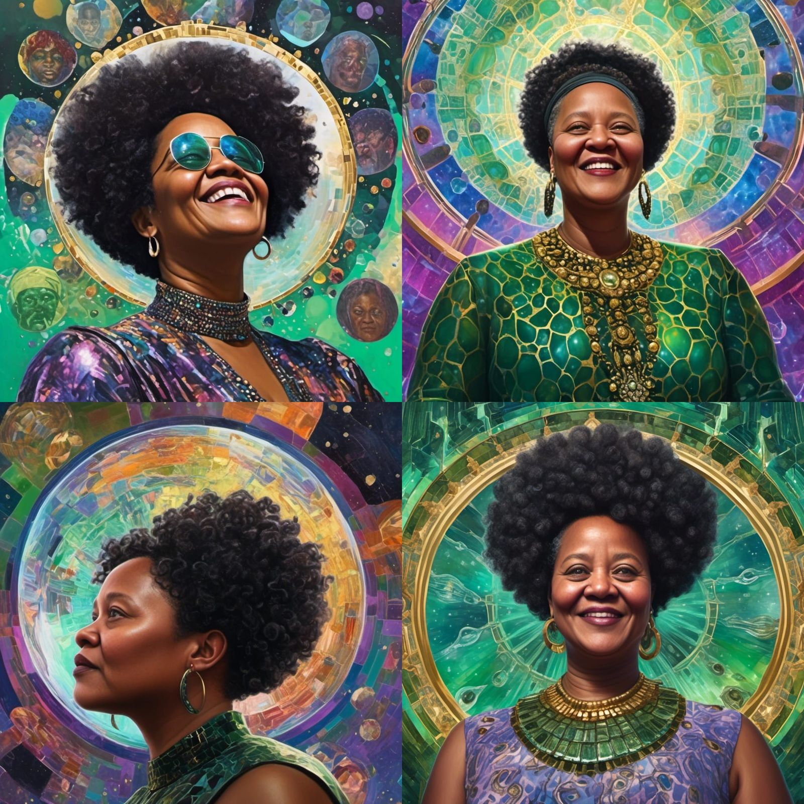 Shattering Dome Reveals Egyptian Gods, Oil Painting