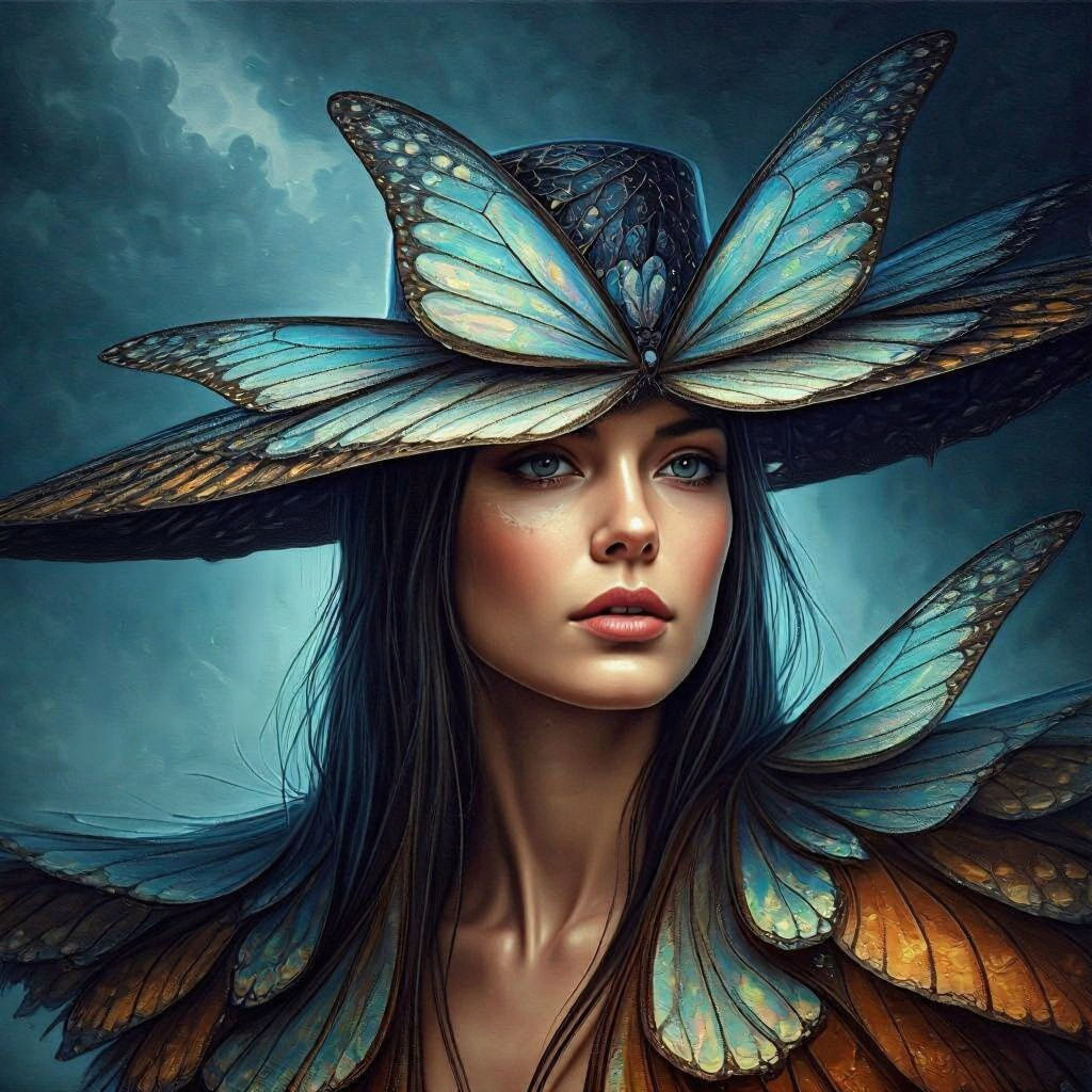 A Hat of Woven Butterfly Wings