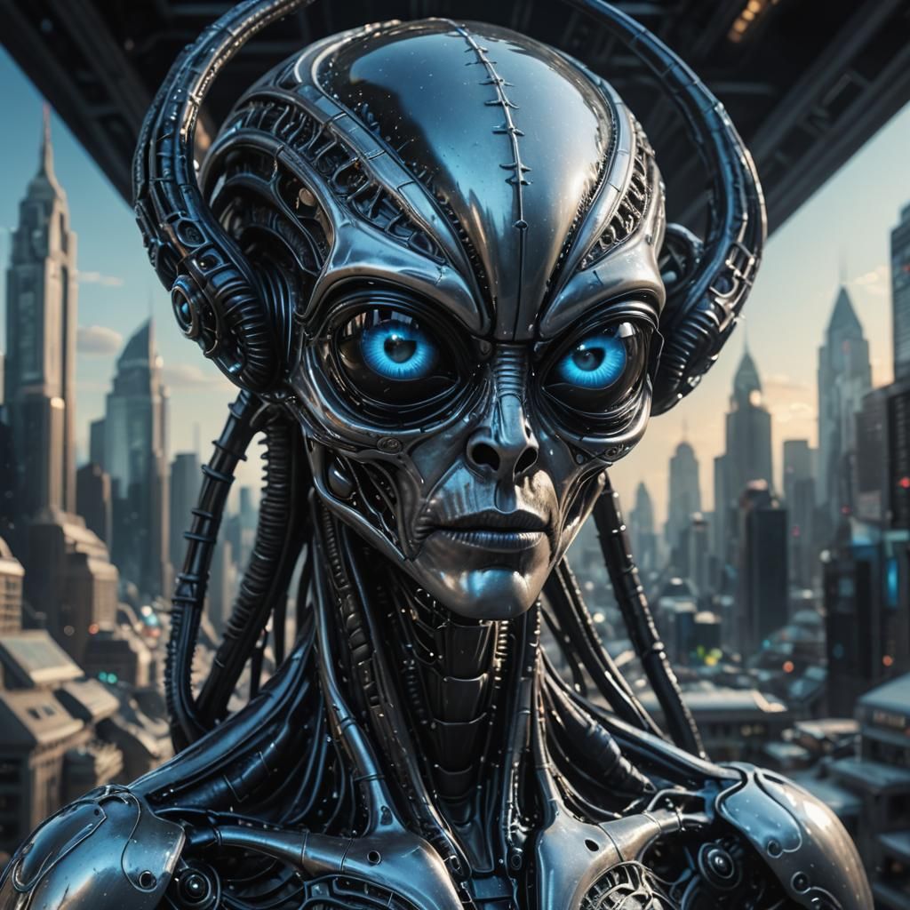 Alien Eyeglasses Concept Art in Sci-Fi Style