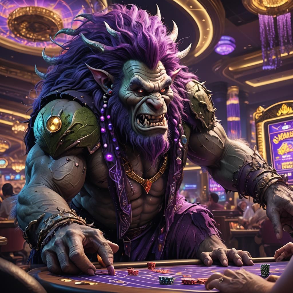 Norwegian Troll Plays Blackjack in Las Vegas Casino