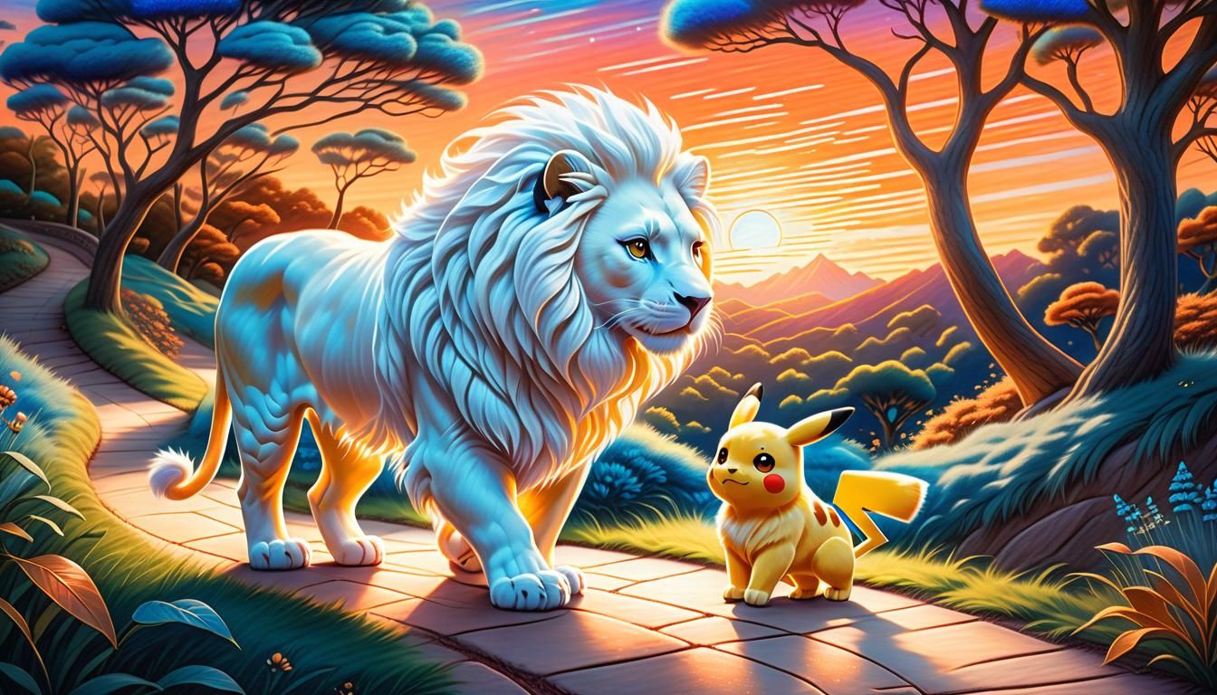 Kimba The White Lion Meets Pikachu